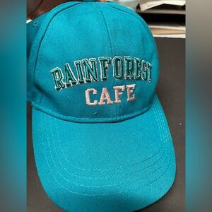 Rainforest Cafe Orlando Teal Cap Velcro Closure Baseball Hat